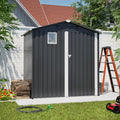 Metal Outdoor Storage Shed 6FT x 4FT, Steel Utility Tool Shed Storage House , Metal Sheds Outdoor Storage for Backyard Garden Patio Lawn (6' x 4'),Gray