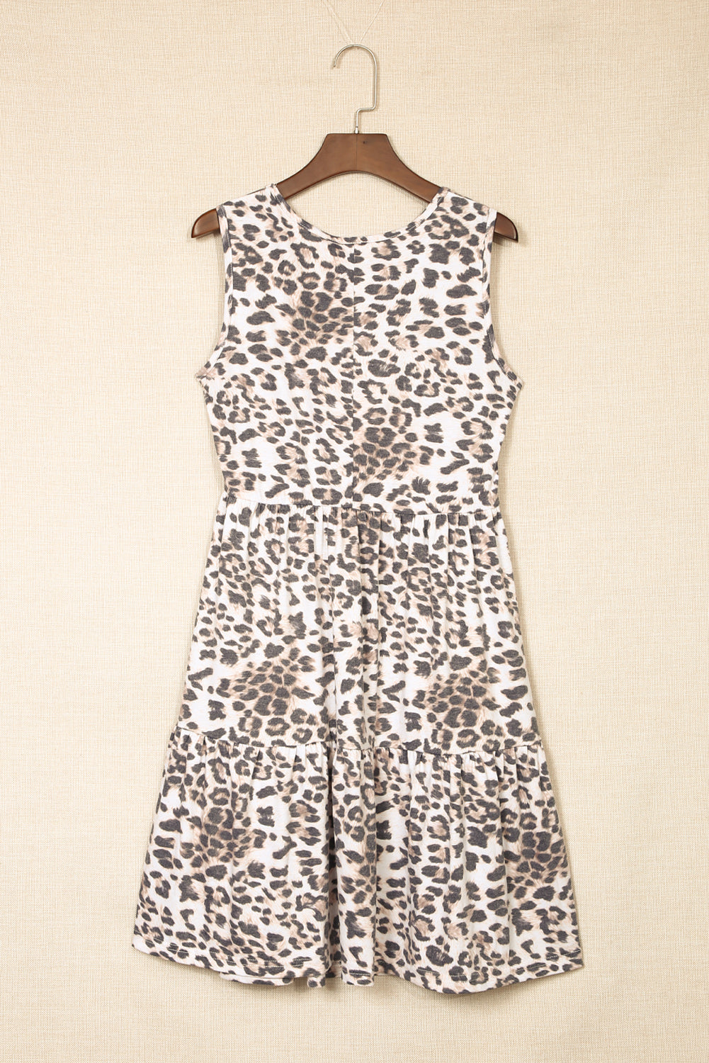 Casual Tiered Sleeveless Leopard Print Dress for Women - Eloy Royal