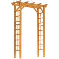 Outsunny 85' Wooden Garden Arbor for Wedding and Ceremony, Outdoor Garden Arch Trellis for Climbing Vines - Orange