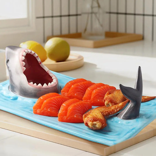 Internet Celebrity Seaside Shark Ceramic Plate Dumpling Plate Meal Kitchen Decoration Sushi Plate Beautiful Tableware