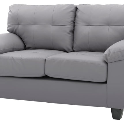 Stylish Gray Loveseat With Padded Arms