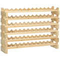 Stackable Wine Rack, Modular Storage Shelves, 72-Bottle Holder, Freestanding Display Rack for Kitchen, Pantry, Cellar, Natural