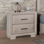 Transitional Style White Oak Finish Nightstand 1pc English Front And French Back Dovetail Drawers Bedroom Furniture