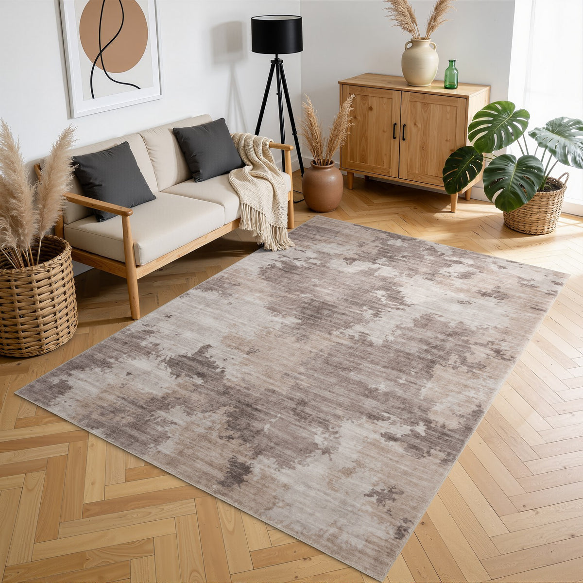 Crystal GC_MET8002 8x10 Beige Area Rug