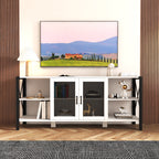 TV Stands for Living Room, Industrial TV Stand for Bedroom Furniture, Farmhouse TV Stand 80 Inch Television Stand , Modern Horizontal Wood and Metal Open Bookshelf