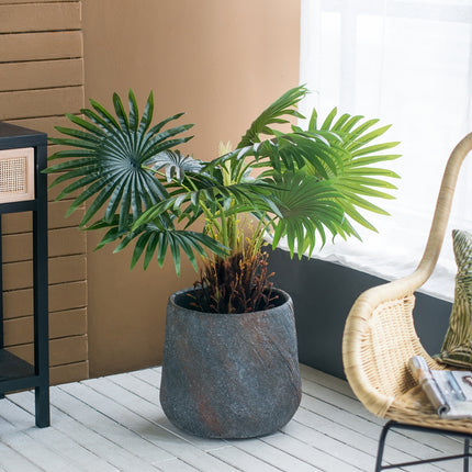 14.2x14.2x13.4' Cement Planter Large, Indoor Outdoor Garden Functional Decor