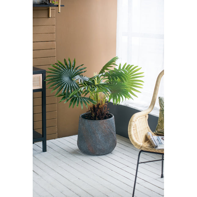 14.2x14.2x13.4' Cement Planter Large, Indoor Outdoor Garden Functional Decor