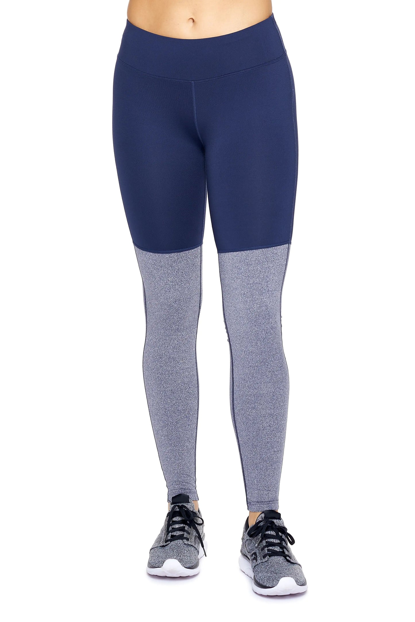 Women's Mid-Rise Heather Colorblock Leggings