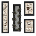 'Kitchen Collection V' 4-Piece Vignette with 7-Peg Mug Rack by Millwork Engineering, Black Frame