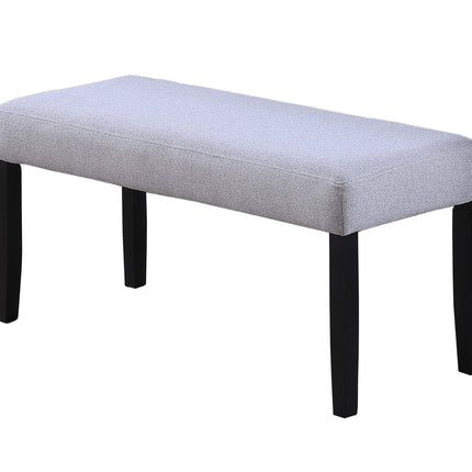 Contemporary Style 1pc Dining Bench Charcoal Wooden Legs Soft Fabric Upholstered Dining Room Bench