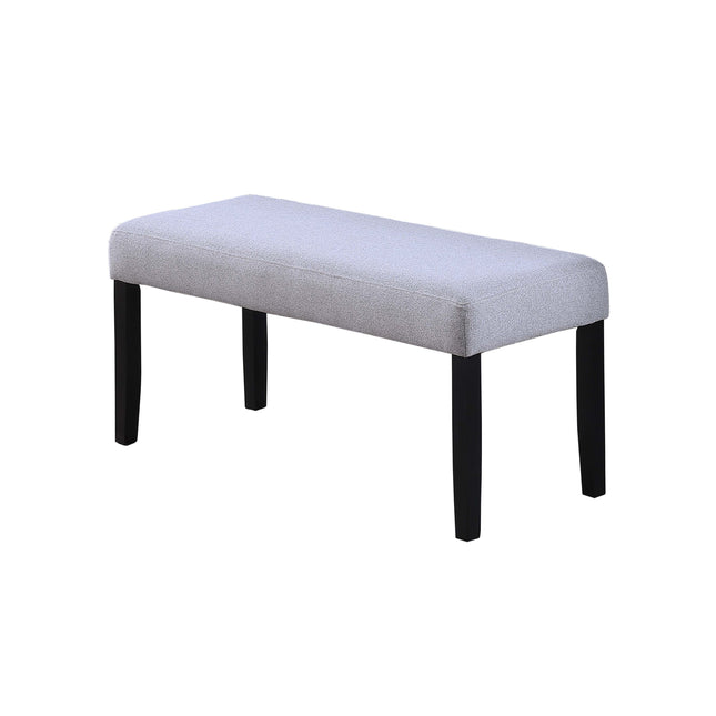 Contemporary Style 1pc Dining Bench Charcoal Wooden Legs Soft Fabric Upholstered Dining Room Bench