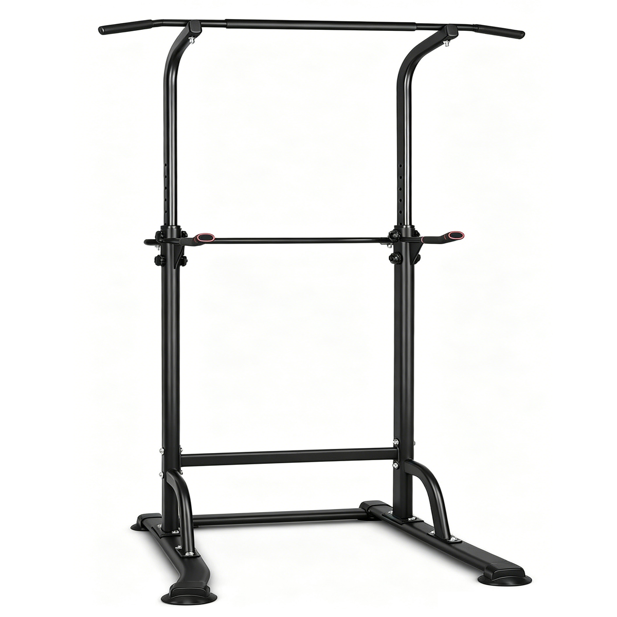 Sport Power Tower Workout Dip Station Pull Up Bar, Height Adjustable Multi-Function Dip Stand for Home Gym Strength Training Fitness Equipment Black