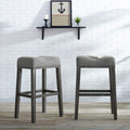 CoCo Upholstered Backless Saddle Seat Bar Stools 29' height Set of 2, Gray