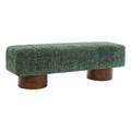Modern Green Boucle Upholstered Dining Bench with Rubber & Plywood Frame, 61.02' L, 250 lbs Capacity