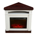 Corner fireplace cabinet for living room or bedroom with 23-inch fireplace inset heater for perfect ambiance