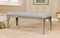 Transitional Style 1pc Bench Upholstered Button Tufted Seat Flannelette Cushion Silver And Gray Finish