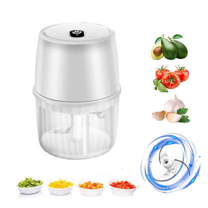 USB Rechargeable Electric Garlic Press Portable Wireless Food Chopper Mini Complementary Food Mixer Kitchen Gadgets - Eloy Royal