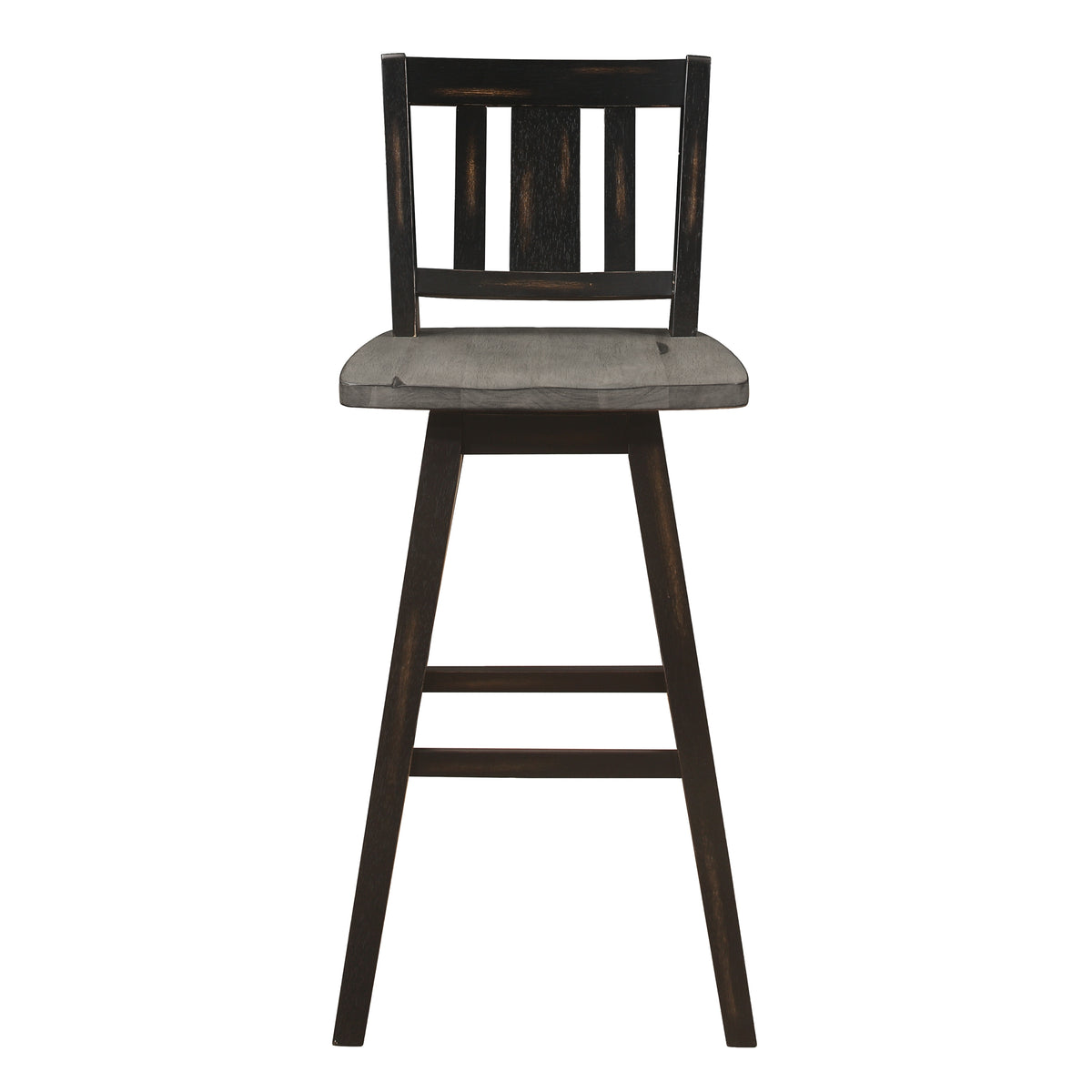 Swivel Pub Height Chairs Dining Room Wood Rustic Set of 8 Gray