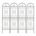 4 Pack Metal Garden Trellis 86.7' x 19.7' Rustproof Trellis for Climbing Plants Outdoor Flower Support Black Iron
