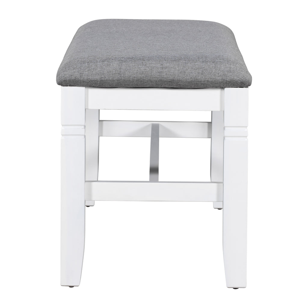 Tarragona 6-Piece Farmhouse Dining Set with Bench, Grey and White