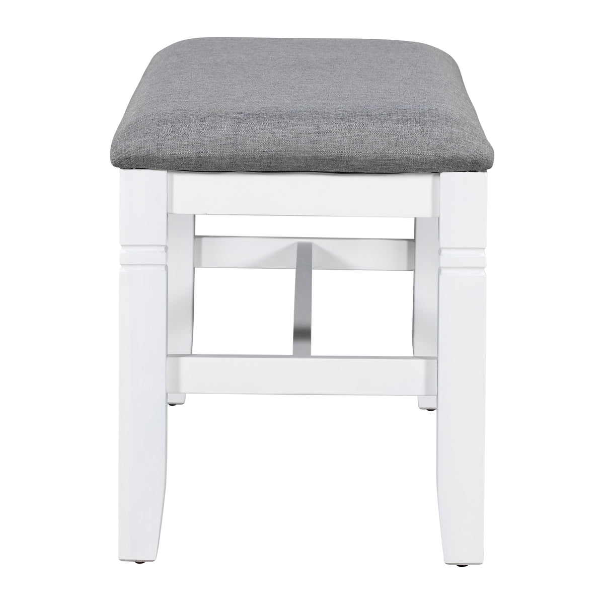 Tarragona 6-Piece Farmhouse Dining Set with Bench, Grey and White