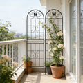 2 Pack Metal Garden Trellis 71' x 19.7' Rustproof Trellis for Climbing Plants Outdoor Flower Support Black