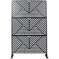 Outdoor & Indoor Privacy Screen Metal Privacy Screen 76' H×48' W, Freestanding Decorative Privacy Screen for Deck Balcony Patio, Privacy Fence Panels for Outside Lawn Garden PS101 BLACK