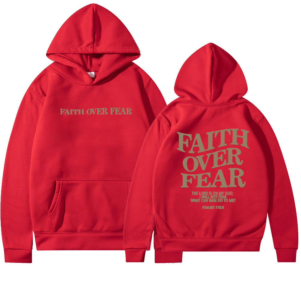 New Hoodie Faith Fear Men's And Women's Printed Sweatshirt