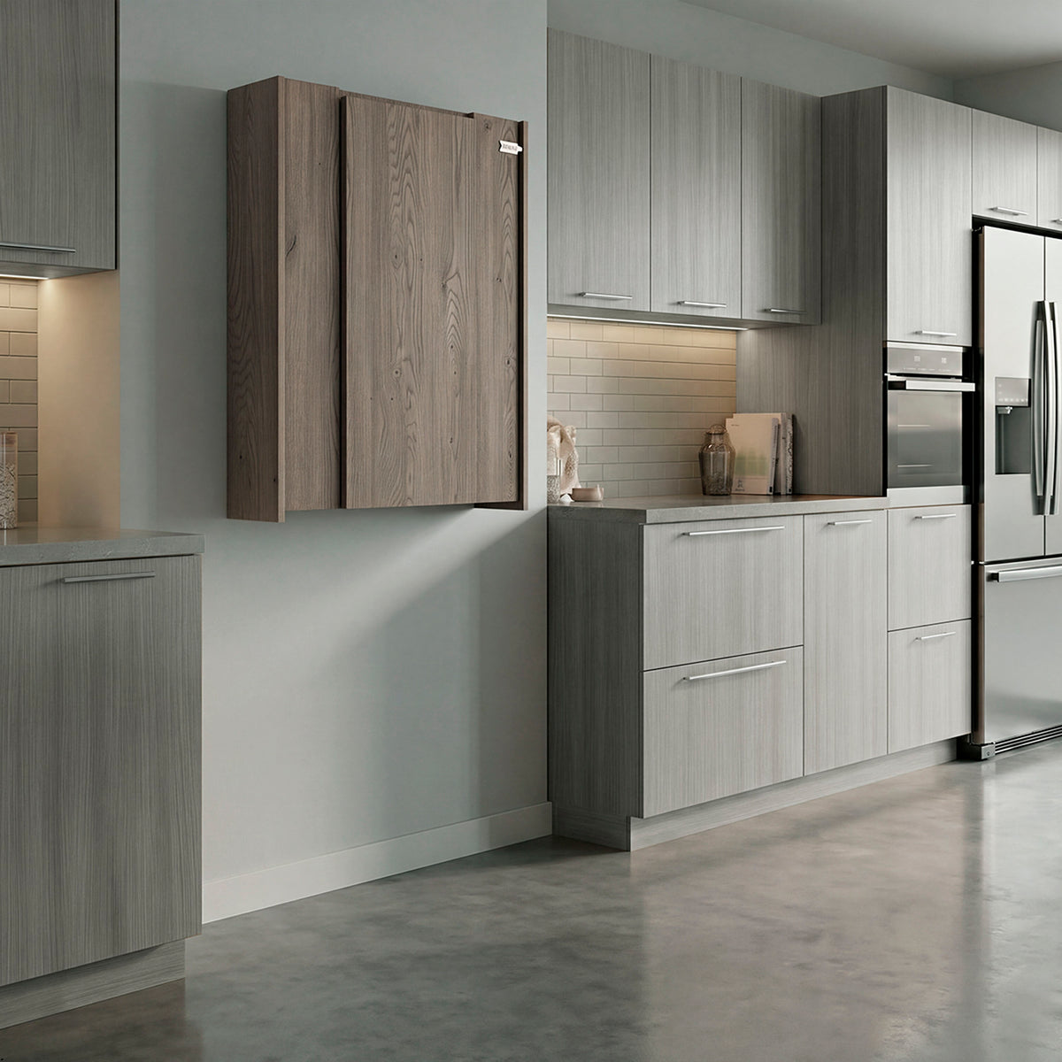 Siena Wall-Mounted Bar Cabinet with Fold-Down Table Cannoli