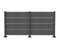 50' W x 49' H Outdoor Privacy Screen, Air Conditioner Fence, All-Weather Vinyl Privacy Fence Screens with Aluminum Posts, 2 Panels, Dark Grey