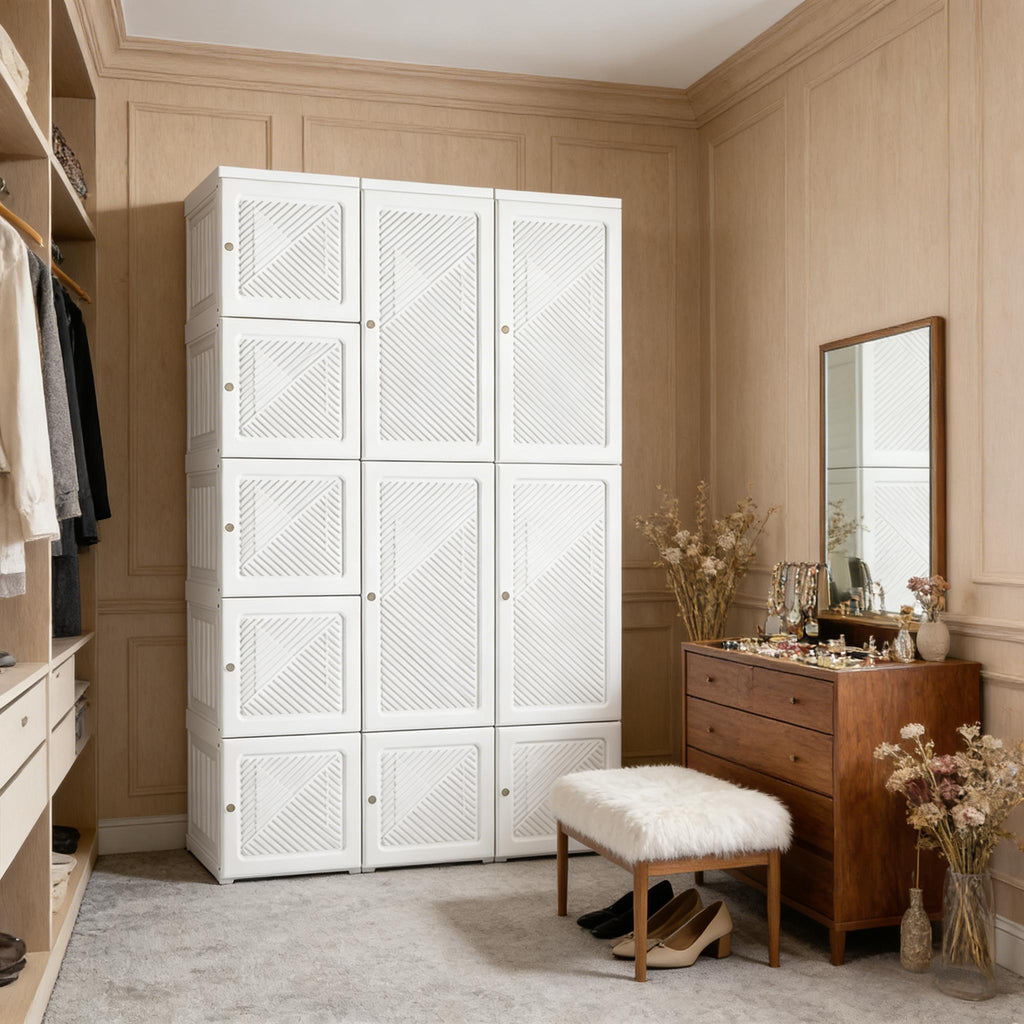 Entryway Clothes Cabinet,Portable Wardrobe Closet,Clothes Storage Organizer