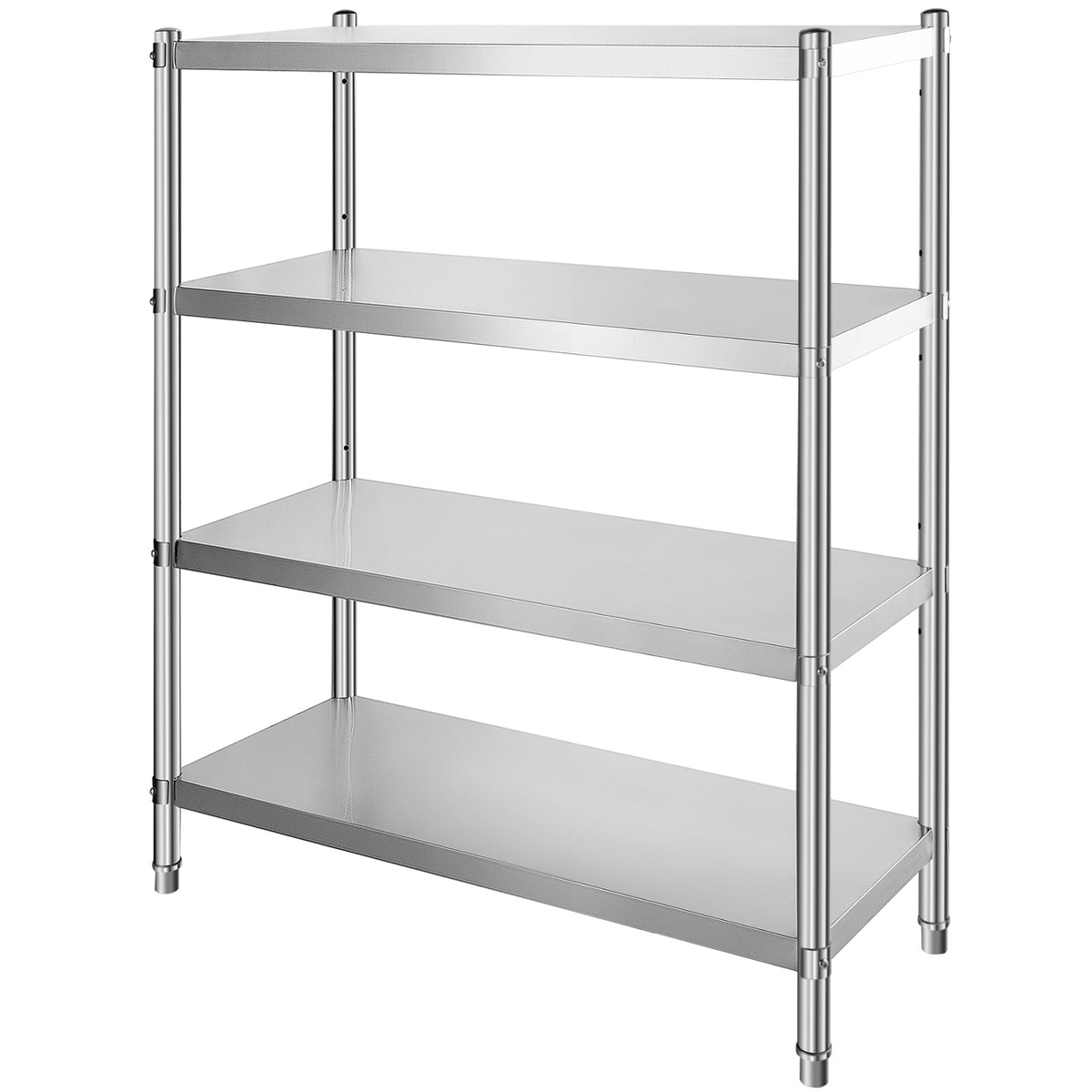 Stainless Steel Shelving 46.8x18.5 Inch 4 Tier Adjustable Shelf Storage Unit Stainless Steel Heavy Duty Shelving for Kitchen Commercial Office Garage Storage 330lb Per Shelf