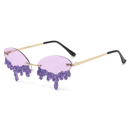 Cross-border New Arrival Frame Tears Diamond Studded By Hand Sunglasses