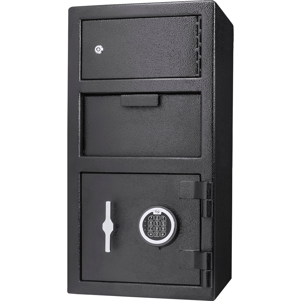 Steel Digital Keypad Large Locker Depository Safe in Black, 14 x 14 x 27.25 inches
