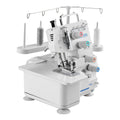 Serger Overlock Sewing Machine, 1250 Stitches Per Minute, 3 and 4 Thread Capability, with LED Light and Strong Suction Feet, Heavy-Duty Metal Frame Sewing Machine for Various Fabrics, White