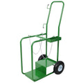 440lbs capacity Cylinder Cart,WELDING CYLINDER HAND TRUCK,Large Dual Oxygen Tank 9.5' Cart Dolly With 10-Inch Pneumatic Wheels, Green Color