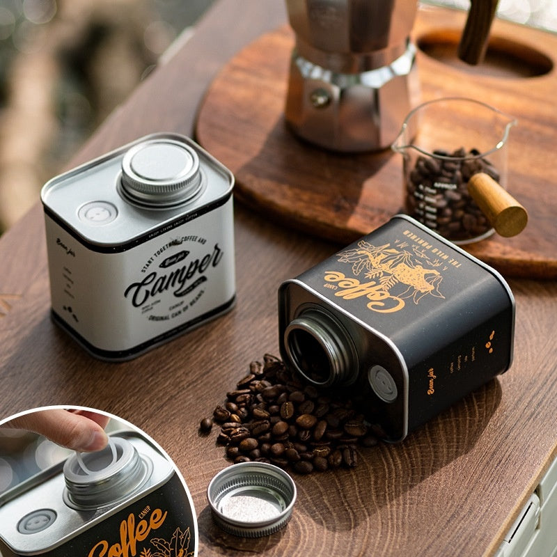 Coffee Bean Sealed Cans Outdoor Camping Tinplate Box Food Grade Packaging Storage Fresh-keeping Breathing Iron Cans - Eloy Royal