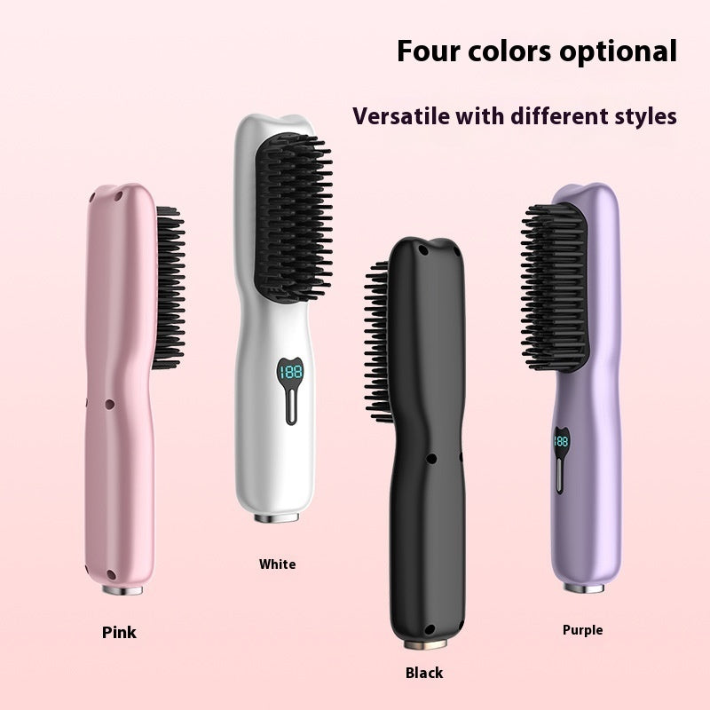 Rechargeable Wireless Straight Comb Portable Negative Ion Hair Straightener