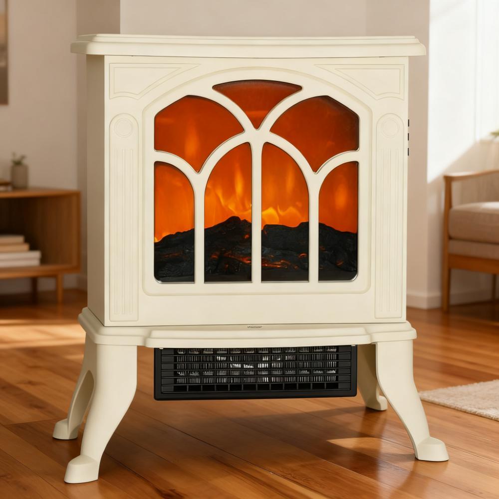 Cozy Electric Fireplace Stove – Realistic Flame, Vintage Design for Warm & Stylish Living Spaces