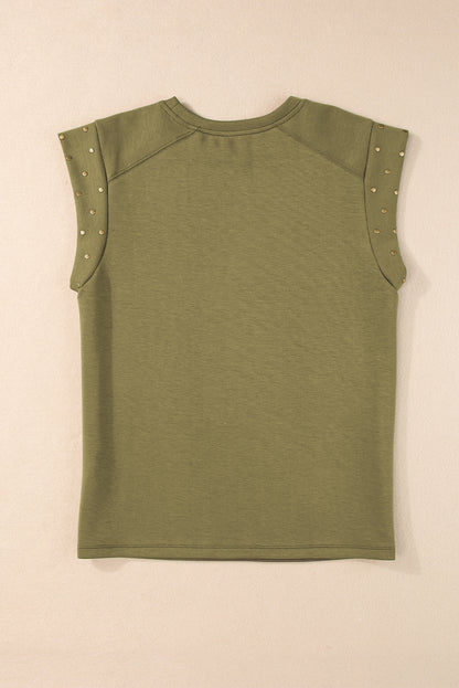 Dark Grey Casual Studded Round Neck T Shirt - Eloy Royal