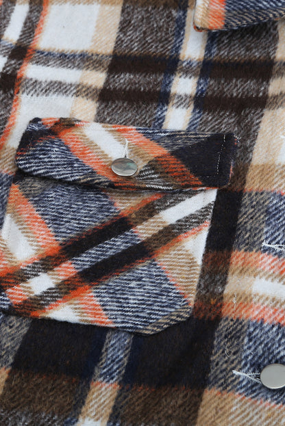 Multicolor Plaid Casual Button Up Flannel Shacket - Eloy Royal