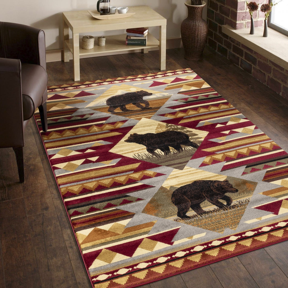 Nature's Nest GC_CBL3001 Multi 5 ft. 3 in. x 7 ft. 3 in. Lodge Area Rug