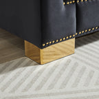 {Video] Classic Modern Style Sofa, 62-inch Chesterfield Classic Rolled Arm Tucked-in Nailhead Decor Cloud Two-Seater Velvet Sofa, Luxury Double Sofa Suitable for Living Room, Bedroom, Apartment, - Eloy Royal