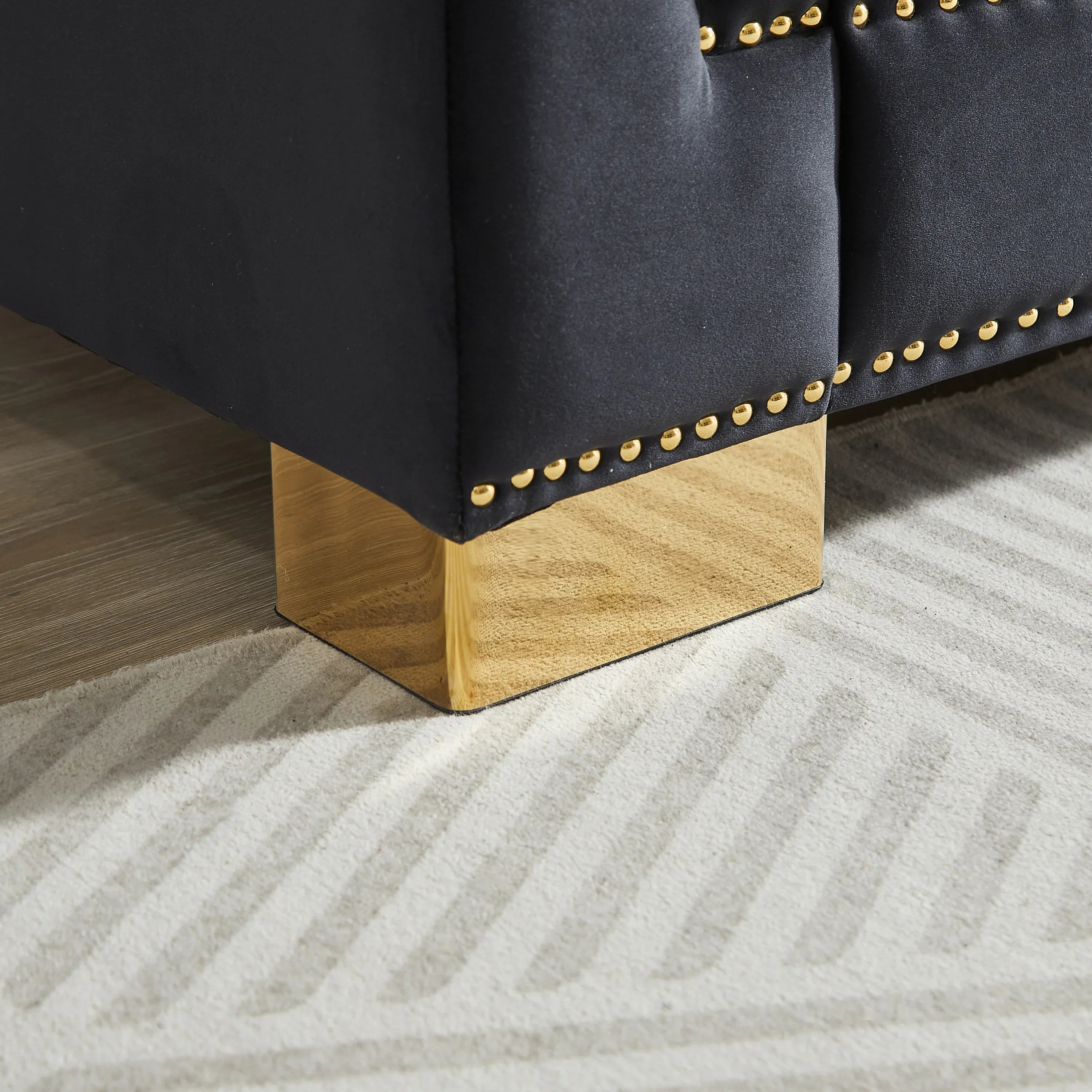 {Video] Classic Modern Style Sofa, 62-inch Chesterfield Classic Rolled Arm Tucked-in Nailhead Decor Cloud Two-Seater Velvet Sofa, Luxury Double Sofa Suitable for Living Room, Bedroom, Apartment, - Eloy Royal