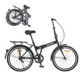 24 Inch Folding Bike for Adults with Fenders, Steel Frame Single Speed City Commuter, Dual V-Brake Portable Compact Bicycle for Men & Women