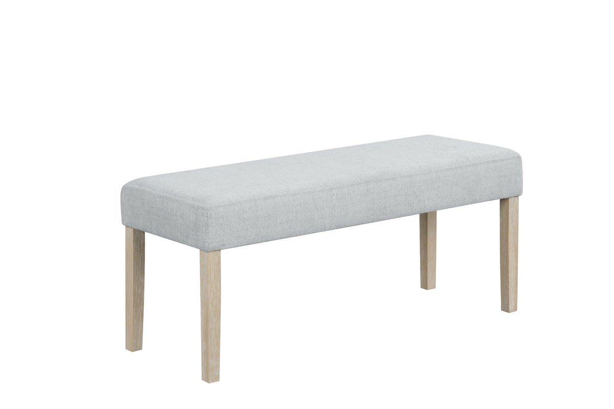 Contemporary Style 1pc Gray Upholstered Seat Bench Standard Height Wooden Dining Room Furniture