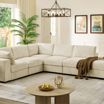 Corduroy Reversible Modular Sectional