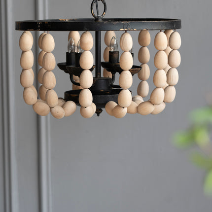 4 - Light Wood Chandelier