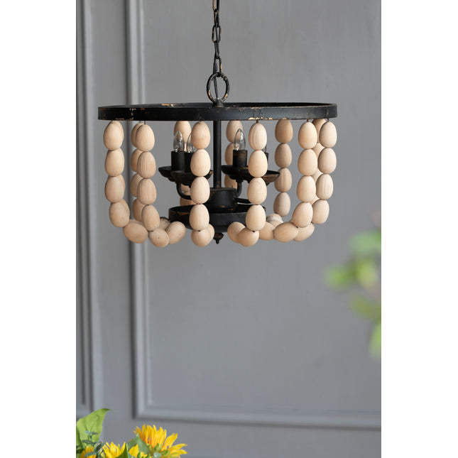 4 - Light Wood Chandelier