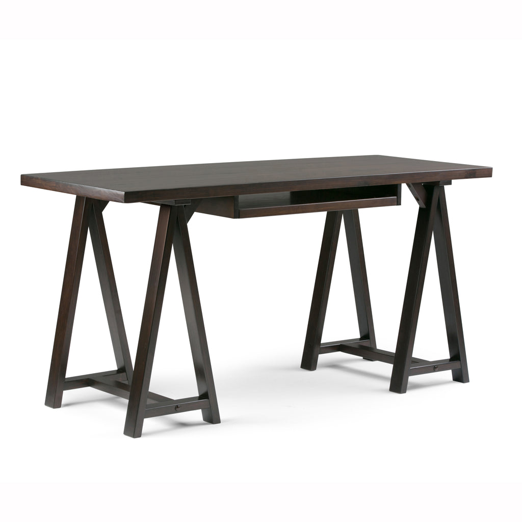 Spokane SOLID WOOD Desk in Dark Chestnut Brown